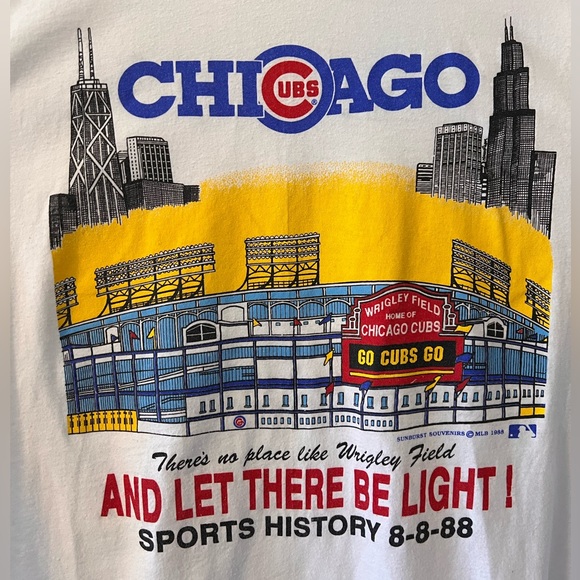 Vintage 1988 Wrigley Field - Let There Be Light Graphic Tee - Picture 2 of 9